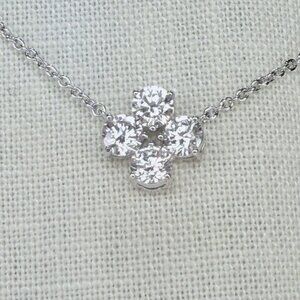 Eliot Danori Silver-Tone 4-Stone CZ Necklace – Adjustable 16” + 2” Extension